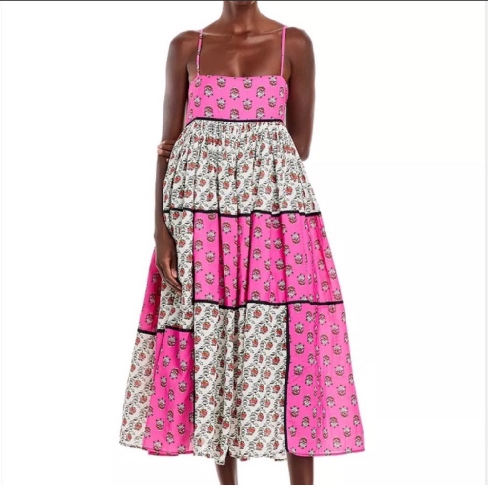 NWT Rhode Saachi patchwork midi dress